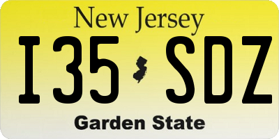 NJ license plate I35SDZ