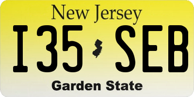 NJ license plate I35SEB