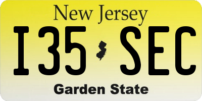 NJ license plate I35SEC
