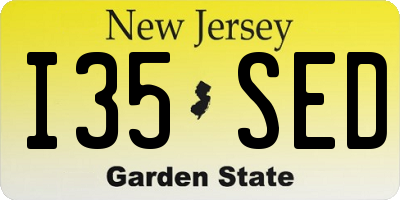 NJ license plate I35SED