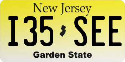 NJ license plate I35SEE