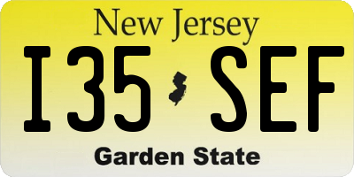NJ license plate I35SEF