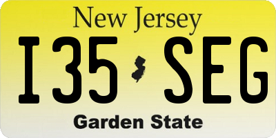 NJ license plate I35SEG