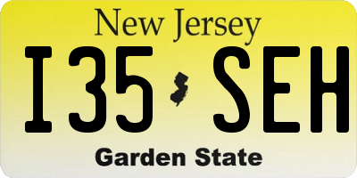 NJ license plate I35SEH