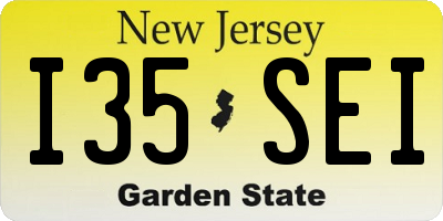 NJ license plate I35SEI
