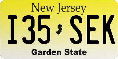 NJ license plate I35SEK