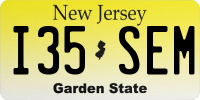 NJ license plate I35SEM