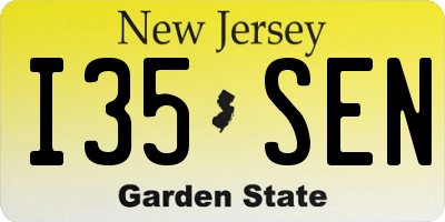 NJ license plate I35SEN