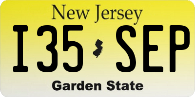 NJ license plate I35SEP