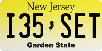 NJ license plate I35SET