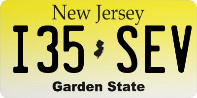 NJ license plate I35SEV