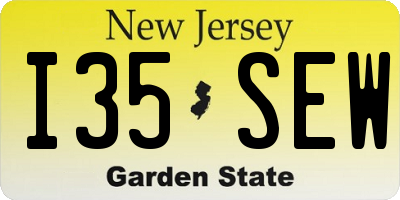 NJ license plate I35SEW