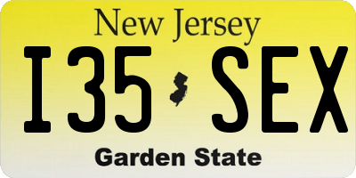 NJ license plate I35SEX