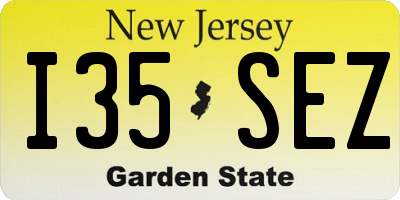 NJ license plate I35SEZ