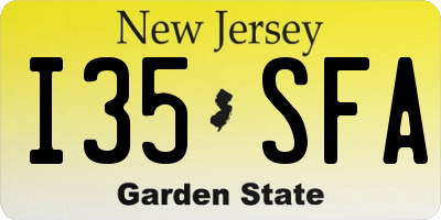 NJ license plate I35SFA