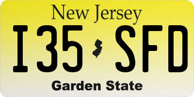 NJ license plate I35SFD