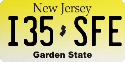 NJ license plate I35SFE