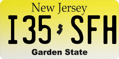NJ license plate I35SFH