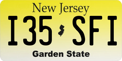 NJ license plate I35SFI