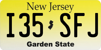 NJ license plate I35SFJ
