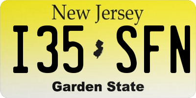 NJ license plate I35SFN