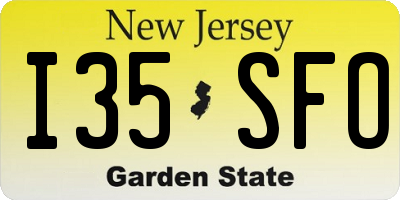 NJ license plate I35SFO