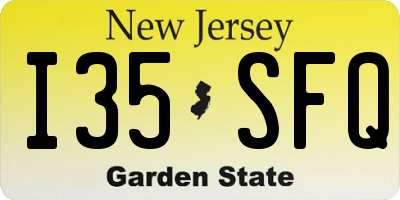 NJ license plate I35SFQ