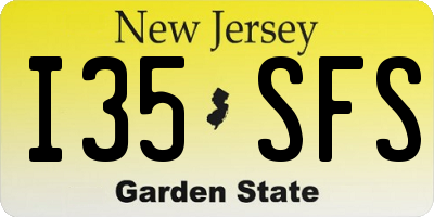 NJ license plate I35SFS