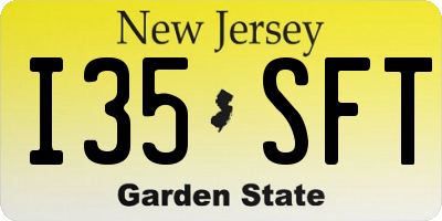 NJ license plate I35SFT