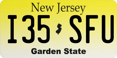NJ license plate I35SFU