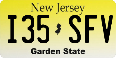 NJ license plate I35SFV