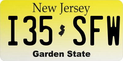 NJ license plate I35SFW