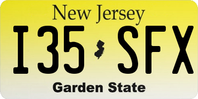 NJ license plate I35SFX