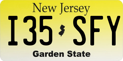 NJ license plate I35SFY
