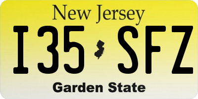 NJ license plate I35SFZ