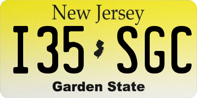 NJ license plate I35SGC