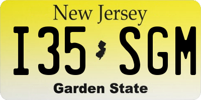 NJ license plate I35SGM