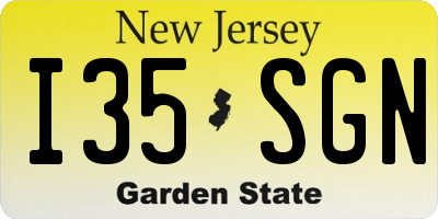 NJ license plate I35SGN
