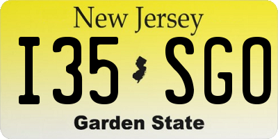 NJ license plate I35SGO