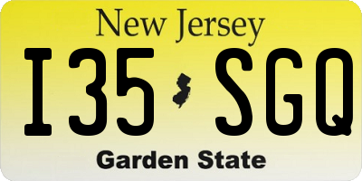 NJ license plate I35SGQ