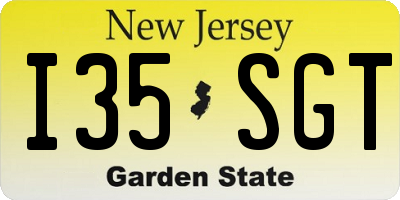 NJ license plate I35SGT