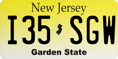 NJ license plate I35SGW