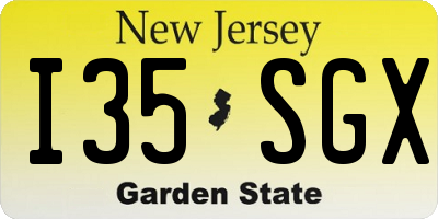 NJ license plate I35SGX