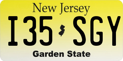 NJ license plate I35SGY