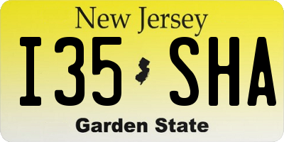 NJ license plate I35SHA