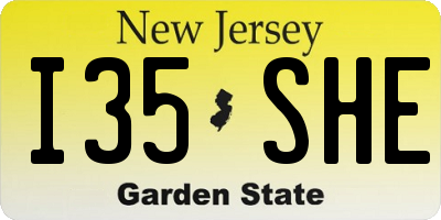 NJ license plate I35SHE