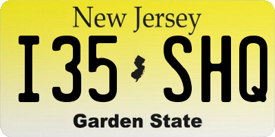 NJ license plate I35SHQ