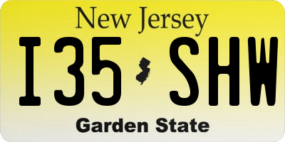 NJ license plate I35SHW