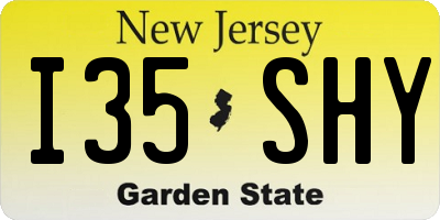 NJ license plate I35SHY