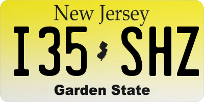 NJ license plate I35SHZ